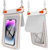 BKEPDY Custodia Impermeabile Smartphone con Tasca per Piccoli Oggetti Cover Subacquea Tattile sott'acqua per Nuoto Immersioni Spiaggia (Bianco)