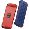 Skull & Co. SAVAGE RAVEN by Skull & Co. StandGrip Front Cover Bundle for Nintendo Switch 2: Protective Case with Textured Grips Full Protection And Hard-Shell Front Cover Handheld Design- Red+Blue
