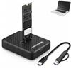 Ihteyuo Docking station SSD M.2 NVMe USB 3.2 Gen 2 10Gbps per dischi rigidi PCIe e SATA NGFF adattatore 2230 2242 2260 2280 senza attrezzi Hot Swap Dock alloggiamento in alluminio USB-C a USB-C/A cavo