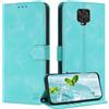 ZONNAVI Cover per Xiaomi Redmi Note 9 Pro/Redmi Note 9S, [Blocco RFID] Custodia a Libro in Pelle con Porta Carte, Flip Case Portafoglio Antiurto Cover per Redmi Note 9 Pro/Note 9S (Verde Menta)