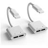 zoyuzan Confezione da 2 adattatori jack per cuffie per ricarica iPhone 7/8Plus/X/Xr/Xs/SE/11/12/Pro/Max/iPad, adattatore per dongle, accessori per caricabatterie, connettori audio, auricolari, doppio splitter