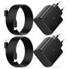 LumFocus 2 PACK 45 W USB C Charger Fast Charging with Type C Cavi 2M, for Samsung Galaxy S26/S25/S24/S23/S22/S21 Ultra/S20/S20+/Note 20/10/9/A73/A53/A52/S10 Mobile Phone Fe USB-C AC Adapter Power Socket Nero
