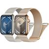 LEIXIUER 2 Pezzi Cinturini Maglia Milanese per Apple Watch 49mm 45mm 44mm 42mm 41mm 40mm 38mm,Magnetic Cinturino in Acciaio Inossidabile, per iWatch Ultra 2 Ultra Series 9 8 7 6 5 4 3(Starlight/Rose gold)