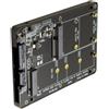 NGFF Combo 2-in-1 M.2 B+M-key e mSATA 68Pin SSD a SATA 3.0 22Pin da 2,5 pollici con adattatore e custodia nera
