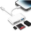 Wvoillty Lettore di schede SD per iPhone/iPad, [Apple MFi Certified] Adattatore per schede di memoria con SD, Micro SD, scheda TF, USB 3.0, adattatore per iPhone 16/15/14/13, iPad, Samsung, trasferimento