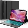 IVEOPPE Tastiera per Lenovo Tab 10.1 2025 con Touchpad, Cover Tastiera Italiano con 7 Colori Illuminato, Senza Fili Bluetooth Staccabile Custodia Keyboard per Lenovo Tab 10.1 FHD (TB-311FU/TB-311XU), Nero