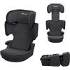 Bebeconfort RoadSafe i-Size, Seggiolino Auto 15-36 kg per Bambini, 3,5-12 anni (100-150 cm), Seggiolino Auto Pieghevole e Portatile da Viaggio (3 kg), 14 Posizioni Poggiatesta, Tinted Black