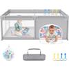 UISEBRT Box per bambini, 150 x 180 cm, con 50 palle oceaniche e 4 anelli e borsa per il trasporto, tenda pieghevole per bambini con rete traspirante