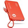 INIU Power Bank, Sottile 20W 10000mAh PowerBank con Cavo Integrato, Ricarica Rapida PD3.0 QC4.0 USB C Input & Output Caricatore Portatile per per iPhone 16 15 14 Pro Max Plus Samsung Huawei iPad Pro