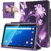 TiMOVO Custodia Universale per Tablet Android 10,1", Fiori su Sfondo Viola