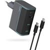 CUKTECH 100W USB C Caricatore, CUKTECH Gan Caricabatterie Rapido Multiplo USB Alimentatore Portatile PD Compatibile con Samsung Galaxy S24 /S22/iPhone 16 pro/Laptop/MacBook Pro/Tablet/Steam Deck, Nero