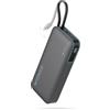 CUKTECH 45W 20000mAh Power Bank con Cavi Integrati, Ricarica Rapida Batteria Esterna con 2 Porte, Display Digitale, USB C Caricatore Portatile Caricabatterie per MacBook Air, Galaxy S23, iPhone 17 Pro