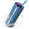 VOCH Cassa Bluetooth Portatile con Luce LED RGB, Stereo Potente Altoparlante Bluetooth 5.3, Accoppiamento TWS, IPX7 Impermeabile, 20 Ore Riproduzione per Esterno, Feste, Camping (Blu)