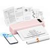 TATTMUSE Stampante Portatile A4 per Viaggi, Compatibile con Phone/PC,Rosa