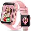 AIMIUVEI 4G Smartwatch Bambini con Chiamate, Videochiamate, Chat Vocale, WiFi, GPS, SOS, SMS, Impermeabile IP68, modalità Scuola e Contapassi, Schermo HD da 1.83'' Rosa