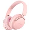 RORSOU B8 Cuffie Bluetooth su orecchio, 6 EQ modalità musicale e cuffie basse basse profonde da 50 ore con microfono, leggero Stereo pieghevole HiFi Rosa