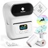Phomemo M110 Bluetooth Etichettatrice Adesive Codice a Barre Stampante Etichette Portatile Termica Set Con 3 Rotoli Etichette per piccolo negozio,casa,ufficio Compatibile con iOS & Android -Bianco