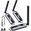 VENTION Trasmettitore e Ricevitore HDMI Wireless 656FT/200M con Schermo LED, fino a 6 RXs, Controllo Termico, Kit Estensore Plug&Play. Decodifica 4K da PC/Proiettore/TV Box a Monitor (1TX+2RX)