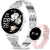 Fitoncloud Smartwatch Donna, 1.32" AMOLED Display Smart Watches, 8mm Ultra Sottile, 7 Giorni di Batteria, Chiamate BLE5.3, Frequenza Cardiaca, Sonno, Contapassi, IP68 Orologio Fitness per Android iOS, Argento