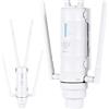 FLASHOWL Ripetitore WiFi da Esterno AC1200 Dual Band 2.4/5GHz WiFi Extender Esterno con PoE IP65 4 Antenne 7dBi Access Point WiFi Amplificatore WiFi Potente per Giardino Garage Terrazza