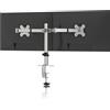 Pholiten Supporto Doppio Monitor per Schermo LED LCD da 13 a 42 Pollici,Rotazione a 360°,Dimensioni VESA 75/100, capacità di Peso Fino a 10 kg(Argento)