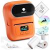 Phomemo M110 Bluetooth Etichettatrice Adesive Codice a Barre Stampante Etichette Portatile Termica Set Con 3 Rotoli Etichette per piccolo negozio,casa,ufficio Compatibile con iOS & Android -Arancione