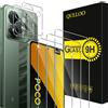 QULLOO Vetro Temperato per Xiaomi Poco M7 Pro 5G, 3 Pezzi Pellicola Vetro Protettiva e 2 Pezzi Pellicola Fotocamera, Durezza 9H Anti Graffio HD Trasparente Vetrino Protezione Schermo