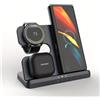nongxiang Inductive Charging Dock per Samsung, Caricatore Wireless 3 in 1 per Galaxy Watch 6/6 Classic/5/5 Pro/4/3/Active 2/1 Caricatore per Samsung Galaxy S24 Ultra S23 S22 S21 Z Flip Z Fold 5 4 Galaxy Buds