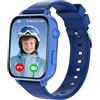 PTHTECHUS Smartwatch Bambini GPS 4G, Orologio Intelligente con Telefono, Videochiamata, Chat, SOS, Sveglia, Contapassi, Camera, Modalità Classe, Gioco, Smart Watch per Ragazza e Ragazzo 4-12 Anni Regalo, Blu