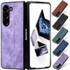 BaiFu Custodia in pelle di Pu per Galaxy Z Fold 6, Anti-impronta antiscivolo sottile modello geometrico Plaid Bumper Cover per Galaxy Z Fold 6-04