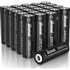 BONAI Pile Ricaricabili AA Alta Capacità 2800mAh, 1.2V Batterie Ricaricabile Ni-MH 1200 Cicli Auto-Scarica Bassa Confezione da 24
