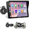 Wonsidary Senza Fili Schermo Carplay Per Moto,Navigatore Moto da 7 Pollici per CarPlay e Android Auto,Navigatore GPS Impermeabile IP67 con Sensore di Luce,Doppio Bluetooth,Siri/Assistente G00gle,EQ