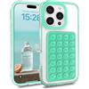 Altartar Trasparente Custodia per iPhone 15 Pro Max Ultra Sottile Cellulare Con Ventosa Rimovibile Custodia Clear Silicone Resistente agli urti Case Protettiva TPU Ventosa Suction Cover-Verde