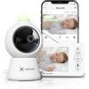 COCOCAM 2K 4MP AI Baby Monitor Video e Audio con 5" LCD 2,4G/5GHZ WiFi