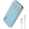 JUOVI Power Bank 35W 10000mAh Caricatore Portatile Ricarica Rapida | Ricarica Rapida con 2A&2C Porte USB Display LED Batteria Compatta Leggera per iPad iPhone Samsung e altri dispositivi