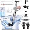 DkevEu Pompa Stura scarichi a Pressione Stantuffo per WC Sturalavandini a Pressione Sturatubi ad Aria Compressa 4 in 1 Stura WC per Disintasare WC/Lavello/Doccia/Lavandini/Scarico(Grigio)