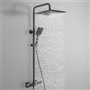 Auralum Colonna Doccia Termostatica Nero Set Completo con Miscelatore, Saliscendi Doccia Acciaio Inox con Soffione Doccia a Pioggia 30cm, Asta Doccia Regolabile 88-124cm, Doccetta a Mano 6 Modalità