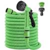XIBALOM Tubo da Giardino Estensibile 15m (50FT), Tubo Irrigazione Flessibile Anti Attorcigliamento con Pistola Spruzzo 7 Funzioni e Adattatori Universali 1/2" e 3/4", per Giardino, Prato e Lavaggio Auto