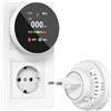 CHZHVAN Rilevatore Gas e Monossido di Carbonio 4-in-1 Plug-in, Allarme di CO con Regolazione Luminosità Schermo, Rivelatore di Naturale Gas, Bianco
