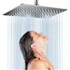 Kezidhp Doccia Soffione Quadrato 30x30 cm in Acciaio Inox 304 - Design Ultra Sottile con 144 Ugelli Anticalcare, Regolazione 360°, Installazione Parete/Soffitto, Pulizia Facile e Durata nel Tempo