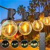 Toipwen Catena Luminosa Esterno Dimmerabile, Luci da esterno giardino 45.7M con Telecomando, 75+2 lampadine, IP45 Impermeabile, 2700K Bianco Caldo, Adatto per Patio, Balcone, Campeggio, Feste