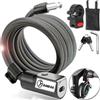 BABEJIA Lucchetto Monopattino Elettrico, Lucchetto Bici con 2 Chiave e Staffa, 120cm/12mm Lucchetto per Monopattino/Bicicletta/Moto