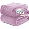 WAVVE Plaid Coperta Pile di Flanella 260gsm - 220x240 cm, Lilla - Pled Divano Pelosa Letto Matrimoniale King 240x220 - Copridivano di Microfibra Calda e Morbida
