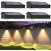 Aourow Lampada Solare Parete per Esterni,Confezione da 4 Luci Solari LED Impermeabili IP65 per Uso Esterno, Lampade Solari Bianche Calde Esterni,Decorazione del Terrazze, Balconi, Recinzioni, Giardino