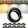Laiebri 10 Faretti LED da Incasso per Cartongesso, Foro Ø68-80 mm, Orientabili 45°, Faretti LED Ultrasottili da 23 mm, 5W, 3 CCT 2700K/4000K/6000K, IP44 per Bagno e Cucina, 230V, Nero