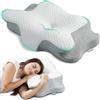 Flowen Cuscino Cervicale per Dormire | Cuscino Memory Foam Cervicale Anatomico OEKO-TEX | Cuscino per Cervicale Ergonomico Supporto al Collo | Guanciale Anallergico Sfoderabile e Lavabile Federa Traspirante