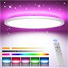 Tyreses Plafoniera LED Soffitto Dimmerabile, 24W RGB Plafoniere Lampada con Telecomando, Dimmerabile 3000K-6500K, Plafoniera LED Rotonda, per camere da letto, soggiorni, bagni e camerette, Ø30CM