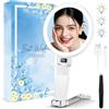 MIYADIVA Specchio Ingranditore Illuminato 1X/30X, Specchio Trucco Bifacciale Con Supporto Regolabile In Altezza, Display Digitale Di Alimentazione E 3 Tonalità Di Luce Dimmerabili, Bianco