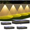 Giliwosy Luci Solari da Esterno per Giardino con 3 Temperature di Colore, IP65 Impermeabile, Lampade da Parete a LED per Recinzione, Scale, Terrazzo e Balcone - 4 Pezzi