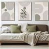 HEHGVCF Set di 3 poster di arte astratta moderna, semplici quadri su tela per soggiorno e camera da letto, decorazione da parete, 40 x 60 cm, senza cornice (geometria verde)